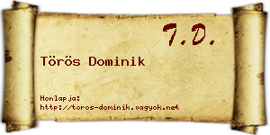 Törös Dominik névjegykártya
