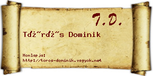 Törös Dominik névjegykártya
