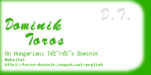 dominik toros business card